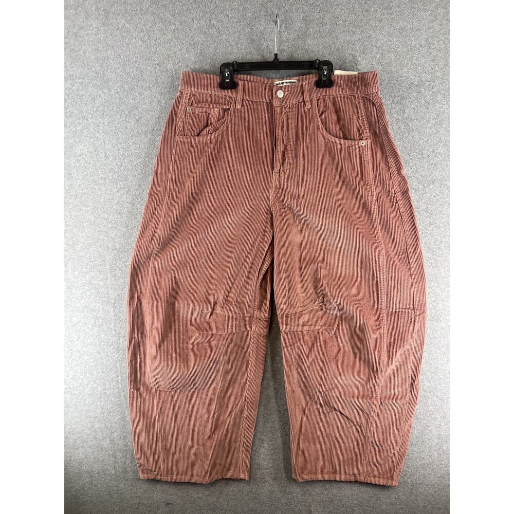 Free People We The Free Good Luck Barrel Corduroy Jeans Withered Rose Size 31